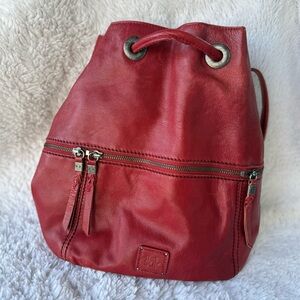 The Sak Red Leather Women's Backpack